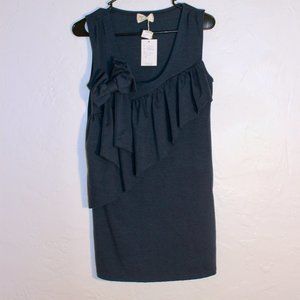 NWT Little Five blue ruffled bow tunic
